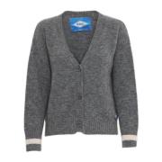 Raglan Cardigan Strikke Medium Grey Melange