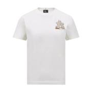 Hvit Logo Patch Crew Neck T-skjorte