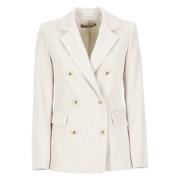 Ivory Corduroy Blazer Peak Revers Jakke