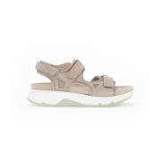 Beige Semsket Sports Sandaler