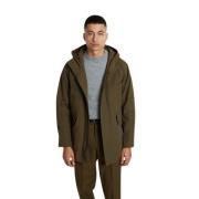 Khaki Vannavstøtende Parka, Rett Snitt