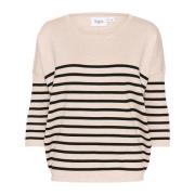 Stripete Oversized Pullover Genser