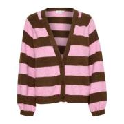 Stripete Cardigan med Puff-ermer