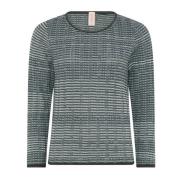 Multifarget O-Neck Pullover Bluse Agave