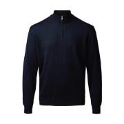 Navy Melange Milan Pullover 1/4 Zip Genser