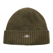 Stilig Unisex Shield Wool Beanie Tilbehør