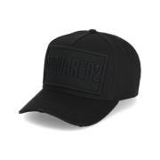 Svart Bomull Baseball Cap for Menn