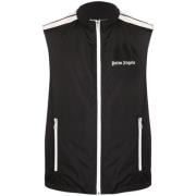 Logo Print Gilet - Svart og hvit bomullsvest for menn