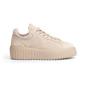 Beige Sneakers med H Striper