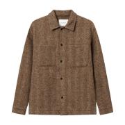 Brun Herringbone Overshirt Jakke