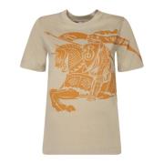 Beige Grafisk Print T-skjorte Aw24