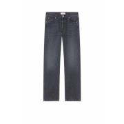 Vintage Grå Straight-Fit Denim Jeans