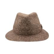 Elegant Herringbone Fedora Hat