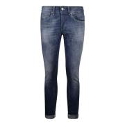 George Skinny Fit Jeans i Blå Denim