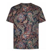 Blomster Paisley Print Crewneck T-skjorte