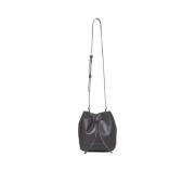 Mørkebrun Lær Bucket Bag