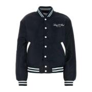 Stilig Navy Blue Bomber Jacket