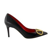 VLogo Svart Skinn Pumps