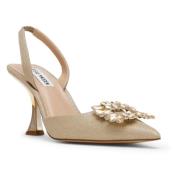 Gull Glitter Slingback Sandaler med Rhinestone Detalj