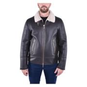 Shearling Regular Zip Jacket med skjortekrage