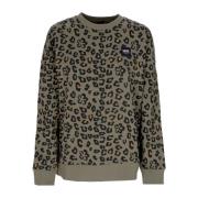 Blomsterdyr Crewneck Sweatshirt Mørkegrønn