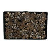 Svart Fløyel Blomsterbrodert Clutch