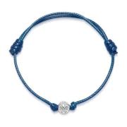 Navy Blue String Bracelet with Silver