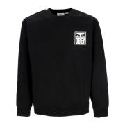 Svart Lett Crewneck Sweatshirt Eyes Icon 2 Crew