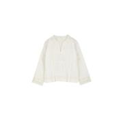 Offwhite Maya Bluse med Blonderkrage