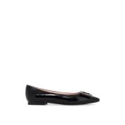 Glossy Patent Leather Ballerina Flats