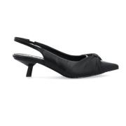 Sløyfe Slingback Kitten Heel - Svart