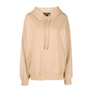 Beige Bomull Boyfriend Hoodie Genser