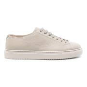 Beige Skinn Casual Trainers Sneakers