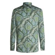 Casual Paisley Print Langermet Skjorte