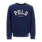 Brodert Crewneck Sweatshirt med Logopatch