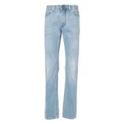 Blå Straight Jeans Casual Stil