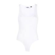 Hvit Casual Body Jersey Bodysuit