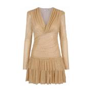 Candice Mini Gown Dress - Glittering Golden