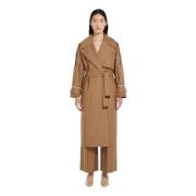 Karamell Bomull Vanntett Trenchcoat