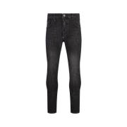 Sort Skinny Jeans med Hexagon Patch