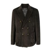 Brun Corduroy Dobbeltspent Blazer