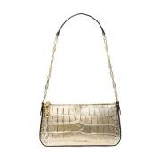 Metallic Crocodile Pouchette Veske