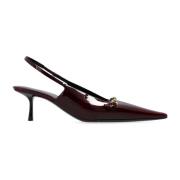 Burgunder Skinn Slingback Pumps