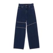 Zip Jeans med Metall Detaljer