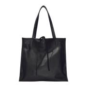 Svart Nappa Skinn Tote Bag