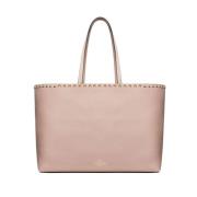 Rosa Rockstud Skinn Tote Bag