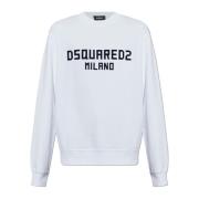 Sweatshirt med logo og fløyelsfinish