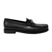 Lær Loafers med Gull-tone Hardware