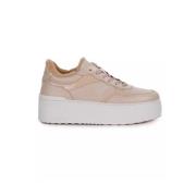 Beige platform sneakers