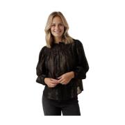 Midnight Lurex Bluse med Ballongermer